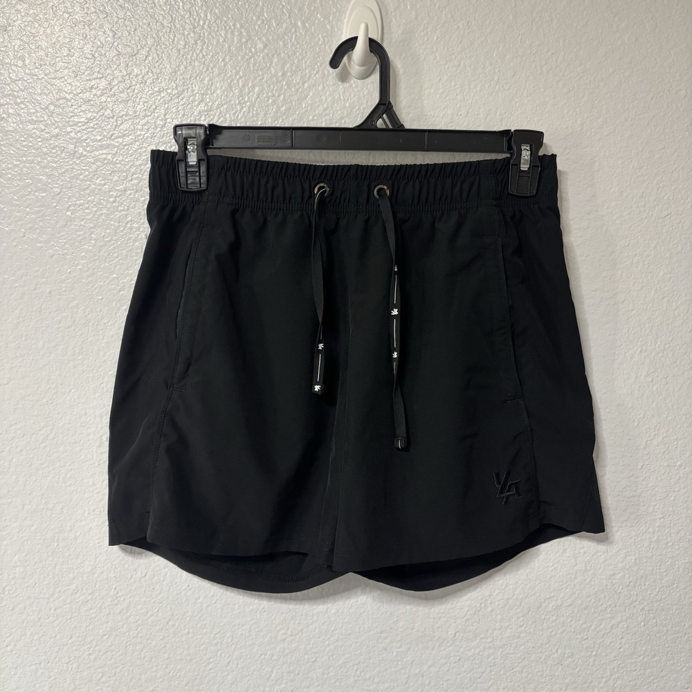 Youngla Bodybuilding Shorts Mens Medium 4" Black Elastic Waist Athletic Gym